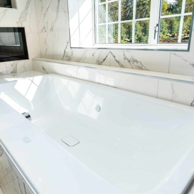A large en suite bathroom in a private home in Cornwall