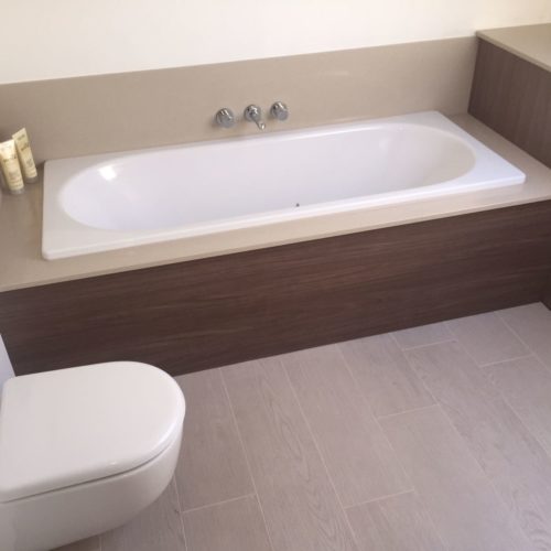 Modern Brown tone Tiles with Built-in Bath