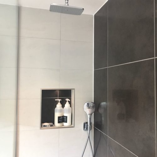 Monochrome Bathroom and Walk in Shower