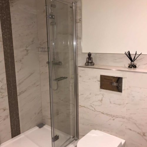 Marble Bathroom and Walk in Shower