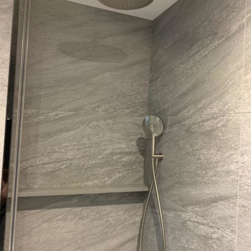 Luxury Walk in Shower with Hidden Mirror Storage