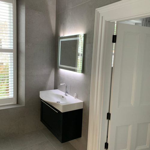 Modern Bathroom with Walk in Wetroom and Free Standing Bath