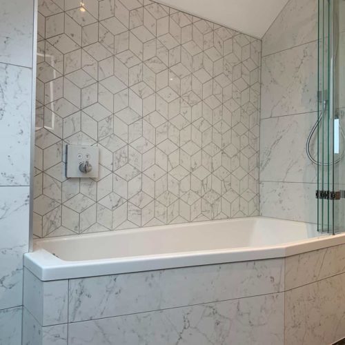 Geometric Shower Wall Feature Tile