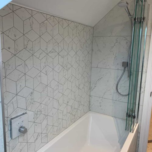 Geometric Shower Wall Feature Tile