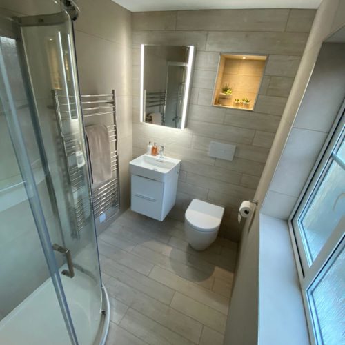 Wood Feature Shower Room