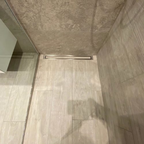 Wood Effect Feature Tile in Wetroom