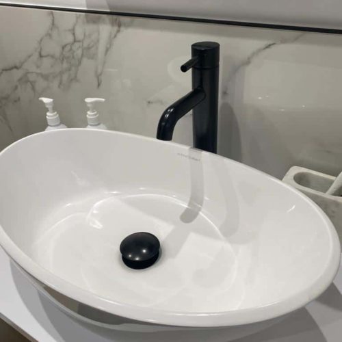 Luxury en suite bathroom with Black Brassware