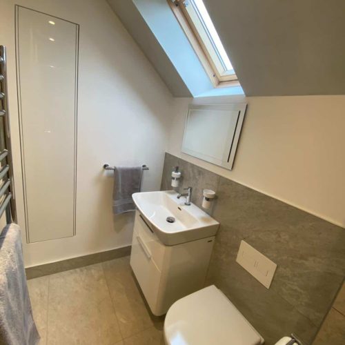 Bathroom with Sloped Ceilings